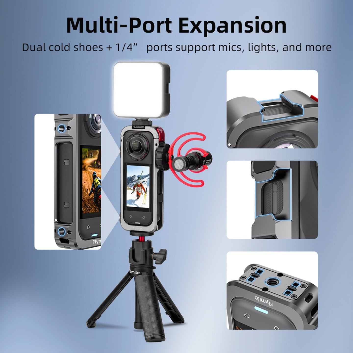 Utility Frame Case Cage for Insta360 X5 Protective Case Quick Release Adapter