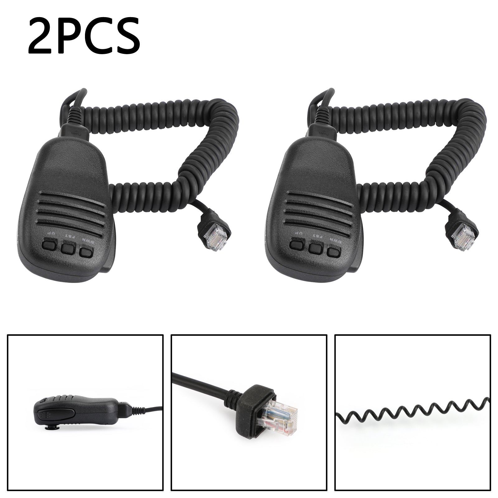 2PCS Handheld Speaker Mic Microphone For YAESU FT817 FT857 FT891 FT991 FT450