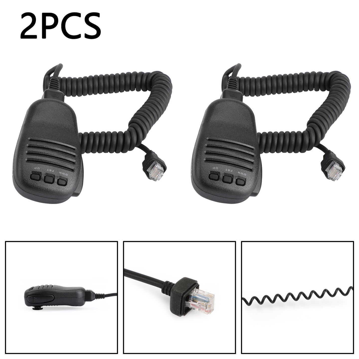 2PCS Handheld Speaker Mic Microphone For YAESU FT817 FT857 FT891 FT991 FT450