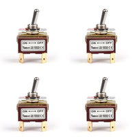 4Pcs 2 Terminal 4Pin ON-OFF 15A 250V Toggle Switch Boot DPST Industrial Grade