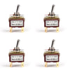 4Pcs 2 Terminal 4Pin ON-OFF 15A 250V Toggle Switch Boot DPST Industrial Grade