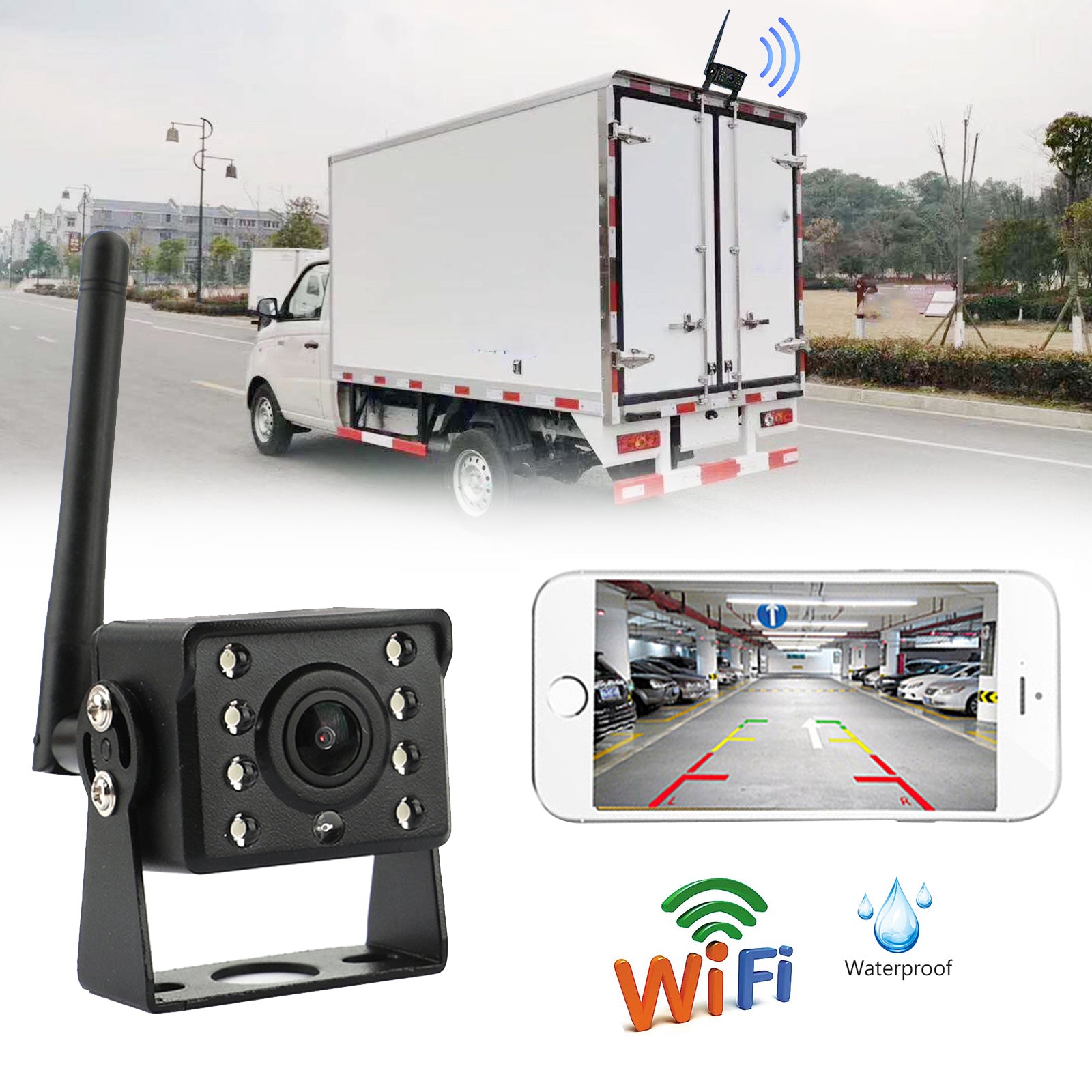 HD Wireless Car Truck RV Trailer Backup Camera Wide View Fit For iPhone Android