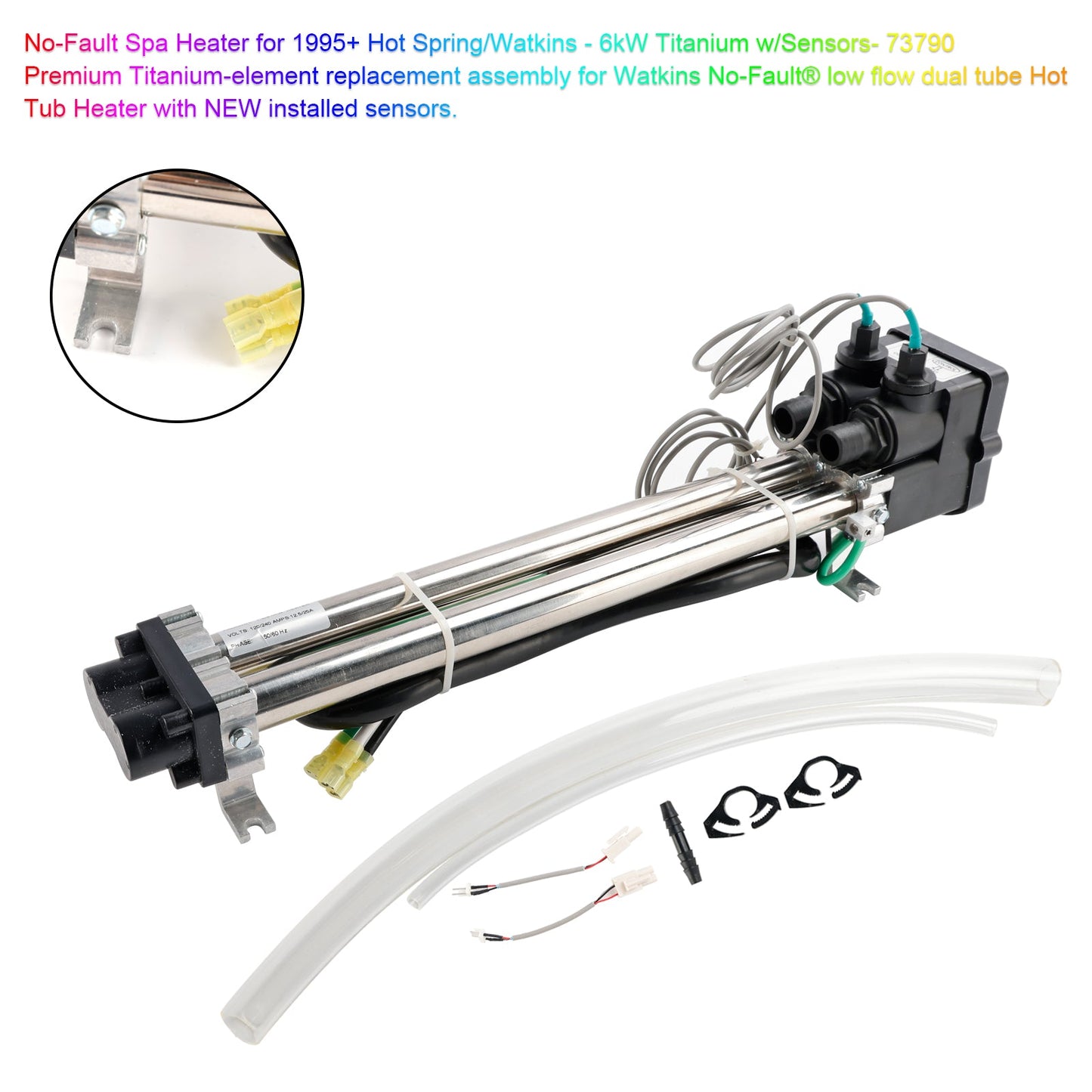 No-Fault Titanium Spa Heater for Hot Spring/Watkins/Caldera/Tiger River 73790-6KW