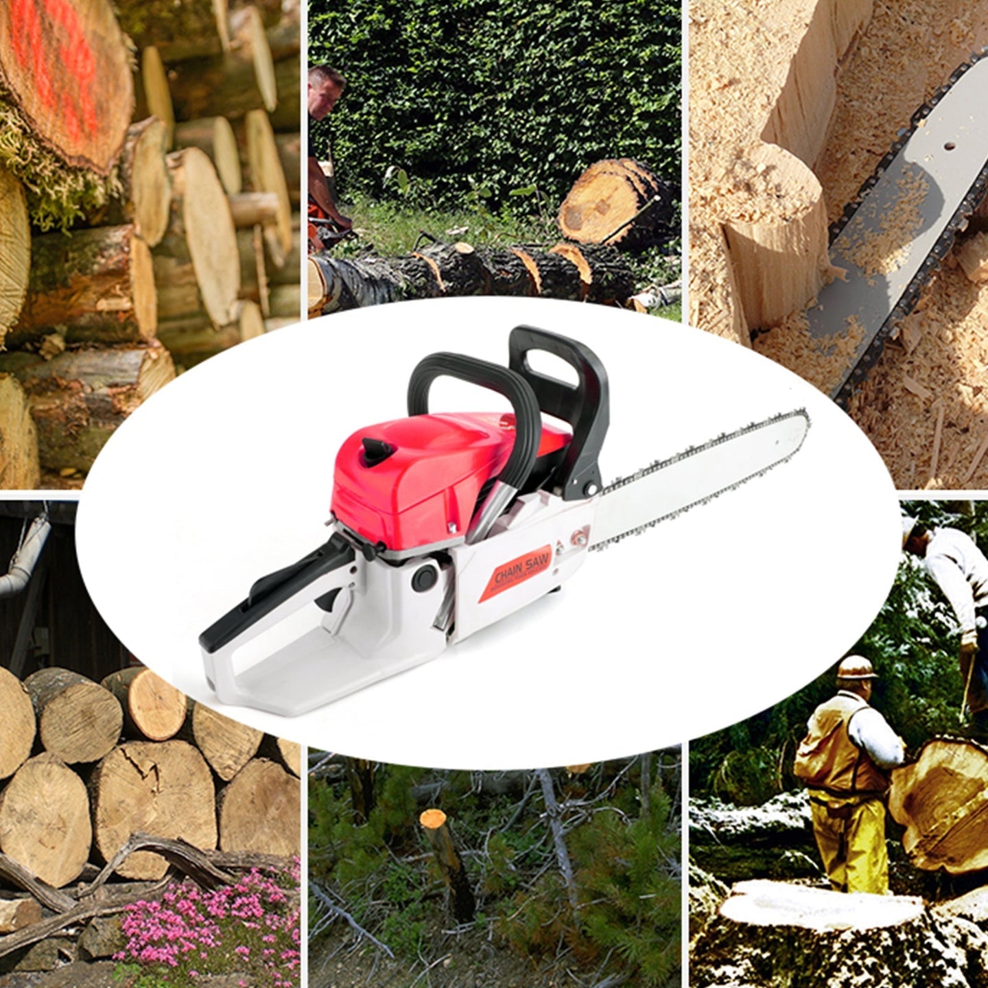 22-Inch 52CC Gas Chainsaw with Aircraft-Grade Aluminum Protection & Anti-Vibration Handle