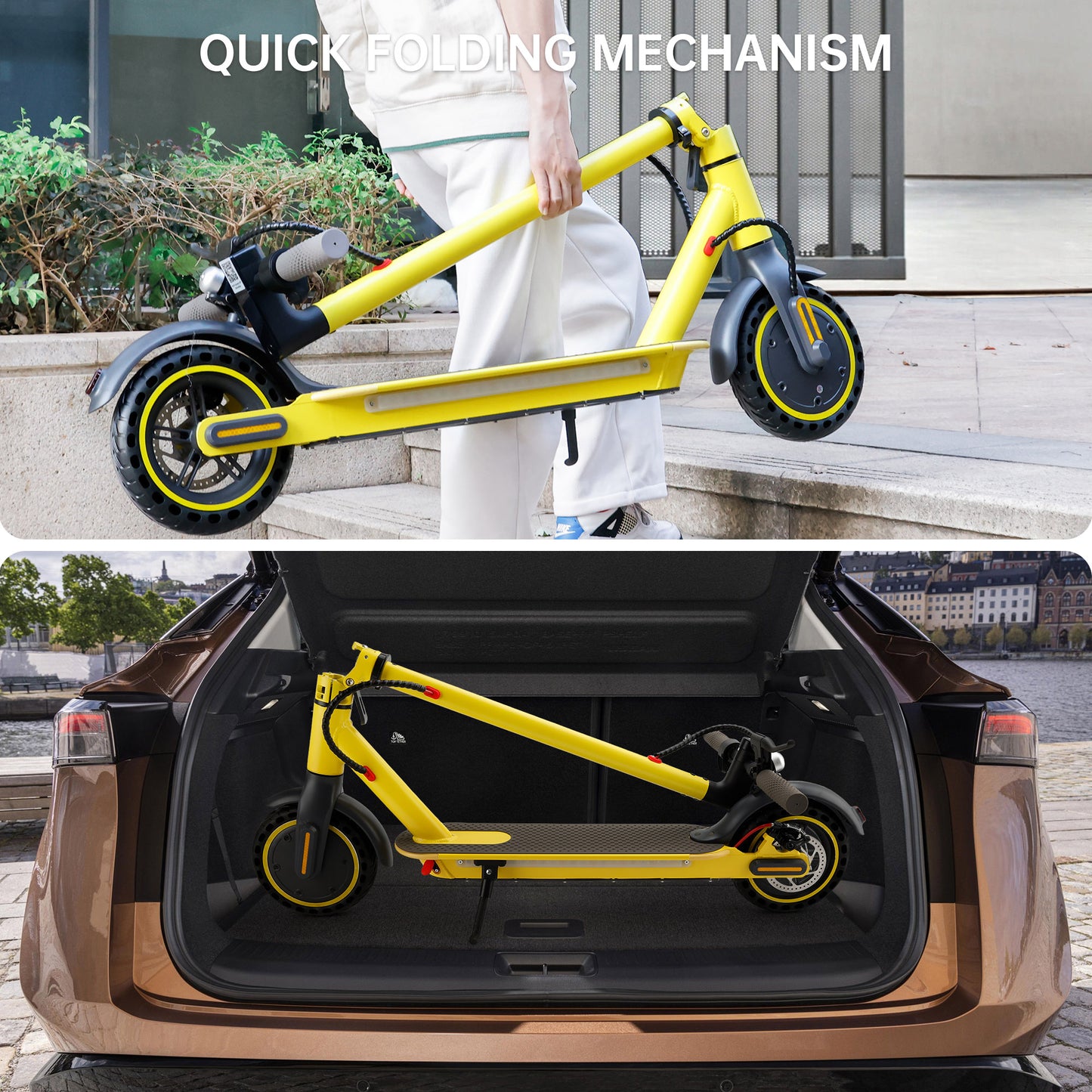 8.5" Folding Electric Scooter With app 350W 35KM Range 30km/h City Commute Yellow (Copy)