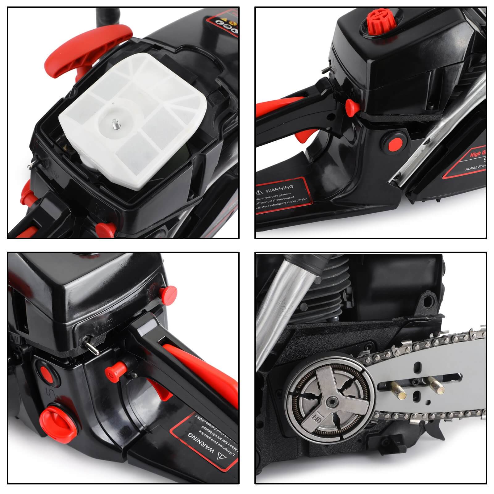 62cc Gas Chainsaw with 20-Inch Bar, 2.5kw 2-Stroke Engine for Tree Cutting & Garden Pruning