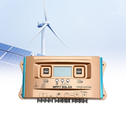 100A MPPT Wind Solar Hybrid Charge Controller, 12V 24V 36V 48V 60V Auto Regulator for Lead-Acid & Lithium Batteries