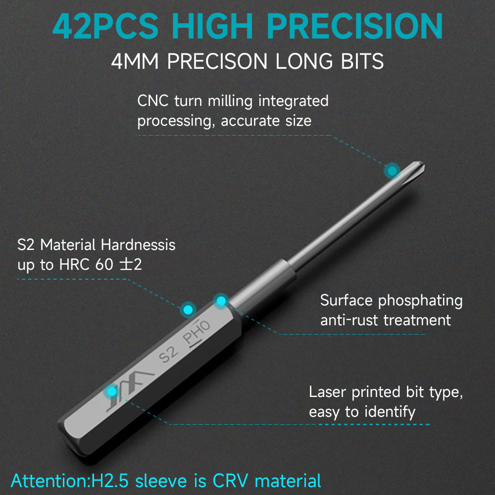 Precision Screwdriver Set 60-in-1, S2 Steel Bits for Phone, Laptop, Watch & DIY Repair