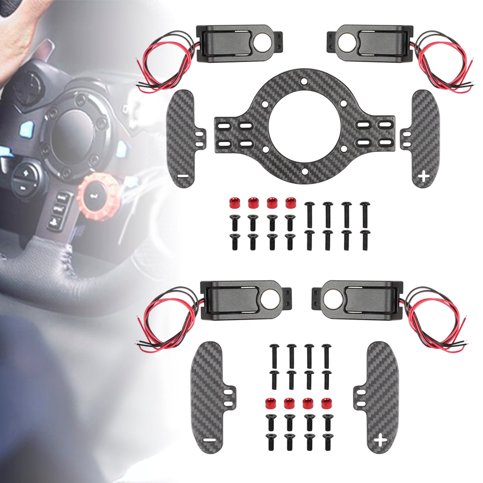 Shift Paddles Racing Game Simulation Steering Wheel with Mount For Logitech G923