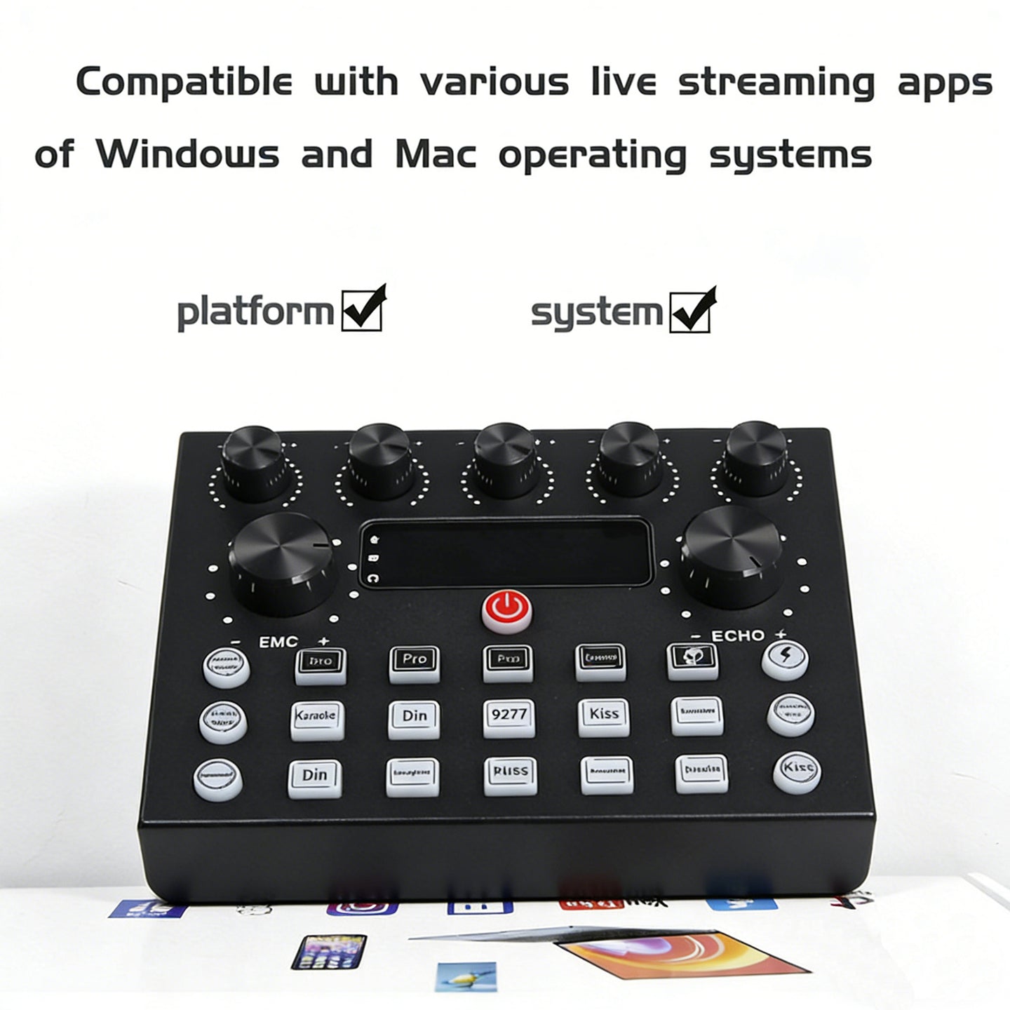 V8s Sound Card Live Sound Card Set BM800 Studio Condenser Microphone Perfect