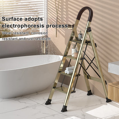 330lb Portable 4-Step Folding Ladder – Aluminum Step Stool with Anti-Slip Wide Pedals for Home & Office