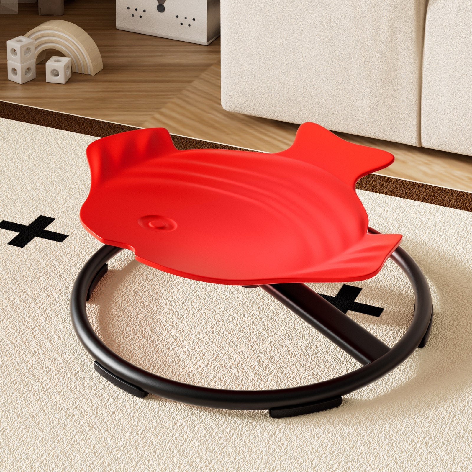 Sit + Spin 360° Sensory Spinning Seat Swivel Toy Kids Fish Wobble Chair Stool
