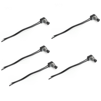 5pc Normally Open Momentary Self-resetting Push Button Reset Switch w/Wire Black