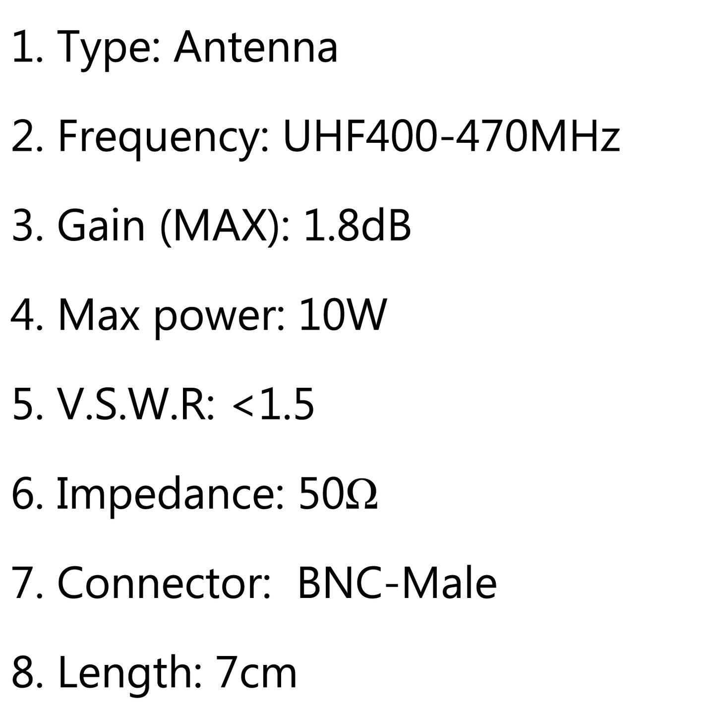 1Pcs 7cm C450 Stubby BNC Male Antenna UHF 400-470MHz Handheld Radio Walkie