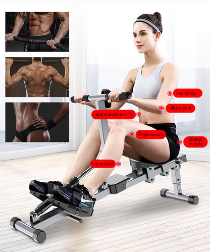 Folding Mute Single Bar Rowing Machine Home Cardio Workout