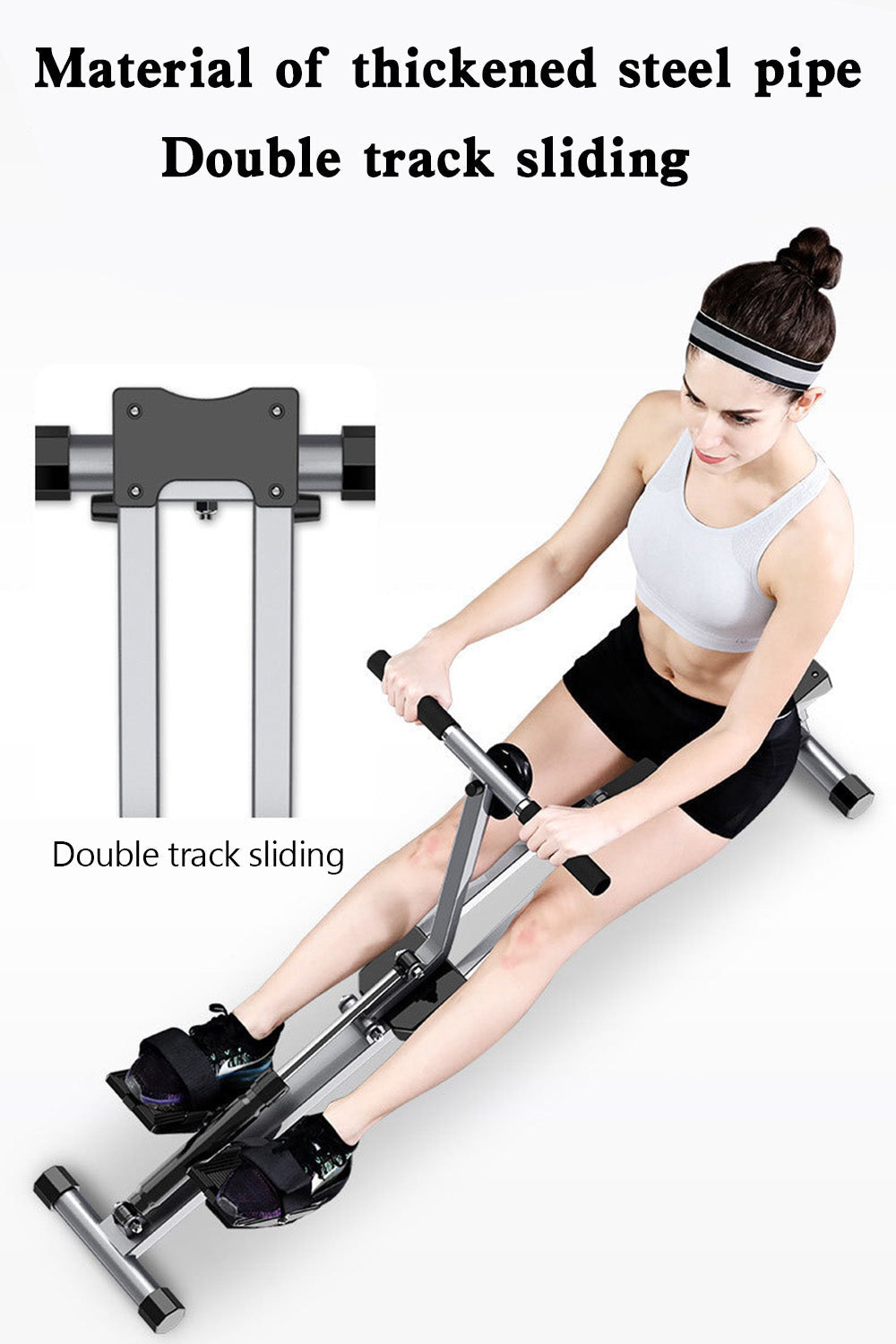Folding Mute Single Bar Rowing Machine Home Cardio Workout