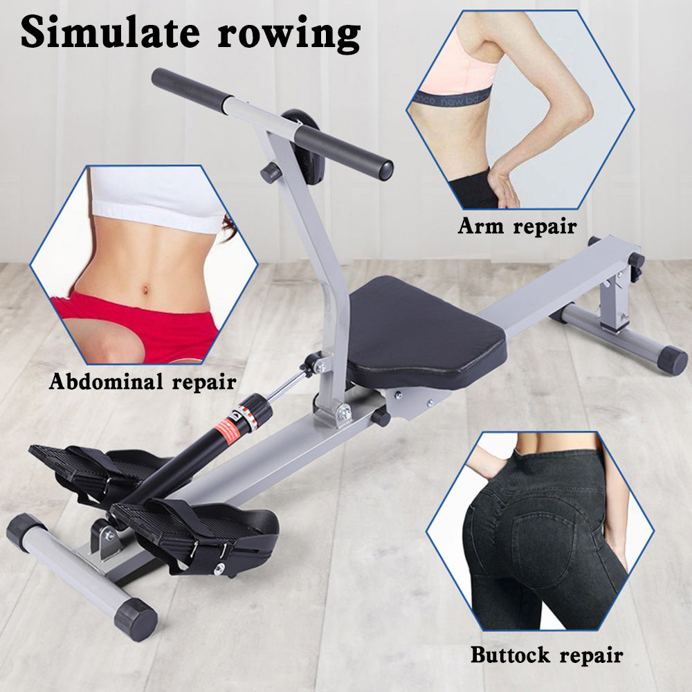Folding Mute Single Bar Rowing Machine Home Cardio Workout