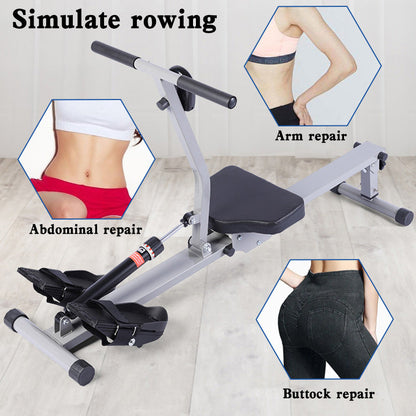 Folding Mute Single Bar Rowing Machine Home Cardio Workout