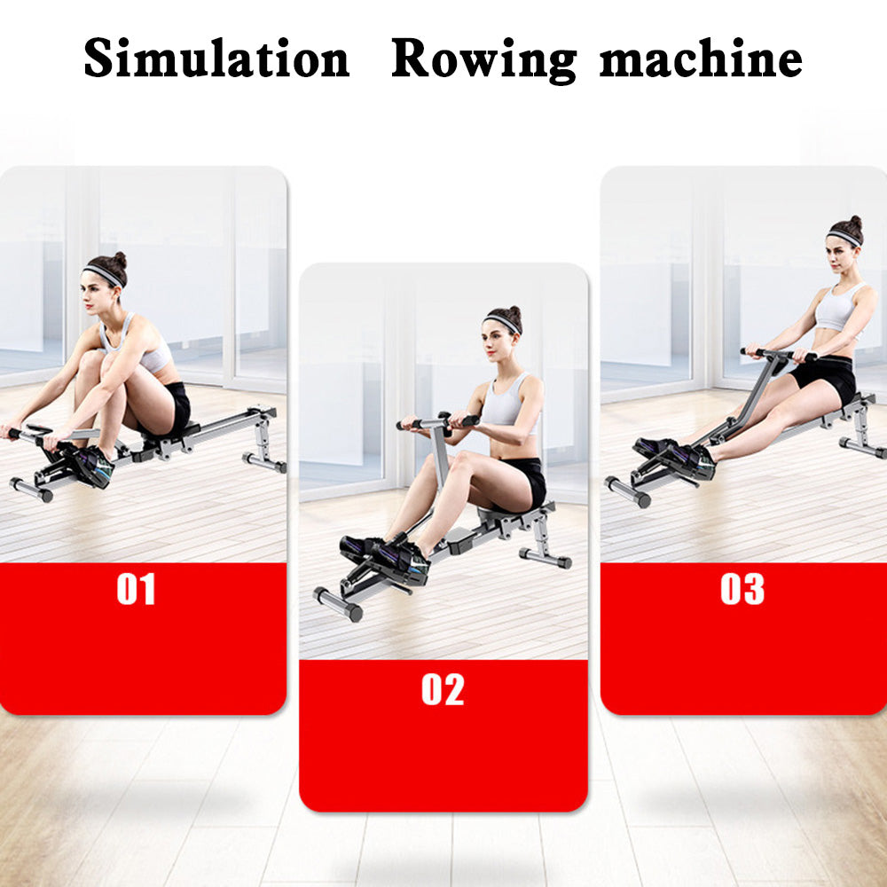 Folding Mute Single Bar Rowing Machine Home Cardio Workout