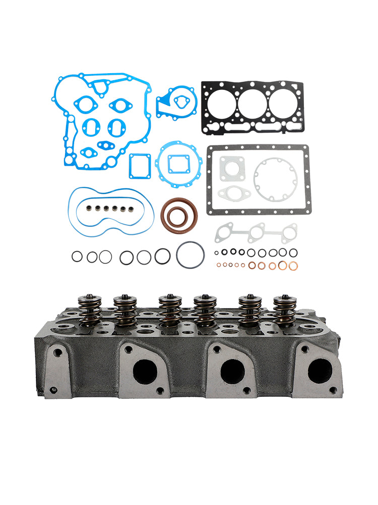 Complete Cylinder Head Kit for Kubota D1105 Engine, with Full Gasket Set & Valves, Fits RTV1100, K008 & B2410