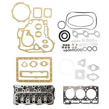 Complete Engine Cylinder Head with Full Gasket Kit for Kubota D1005 Engine
