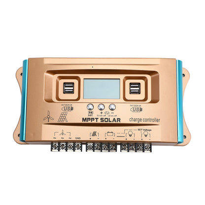 100A MPPT Wind Solar Hybrid Charge Controller, 12V 24V 36V 48V 60V Auto Regulator for Lead-Acid & Lithium Batteries