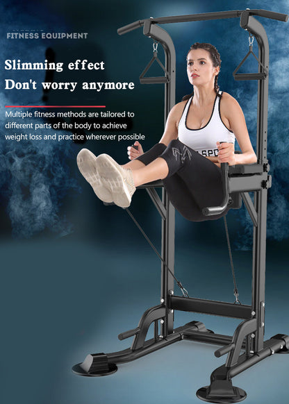 Pull-Up & Squat Bar Power Tower Dip Stands Home Gym Strength