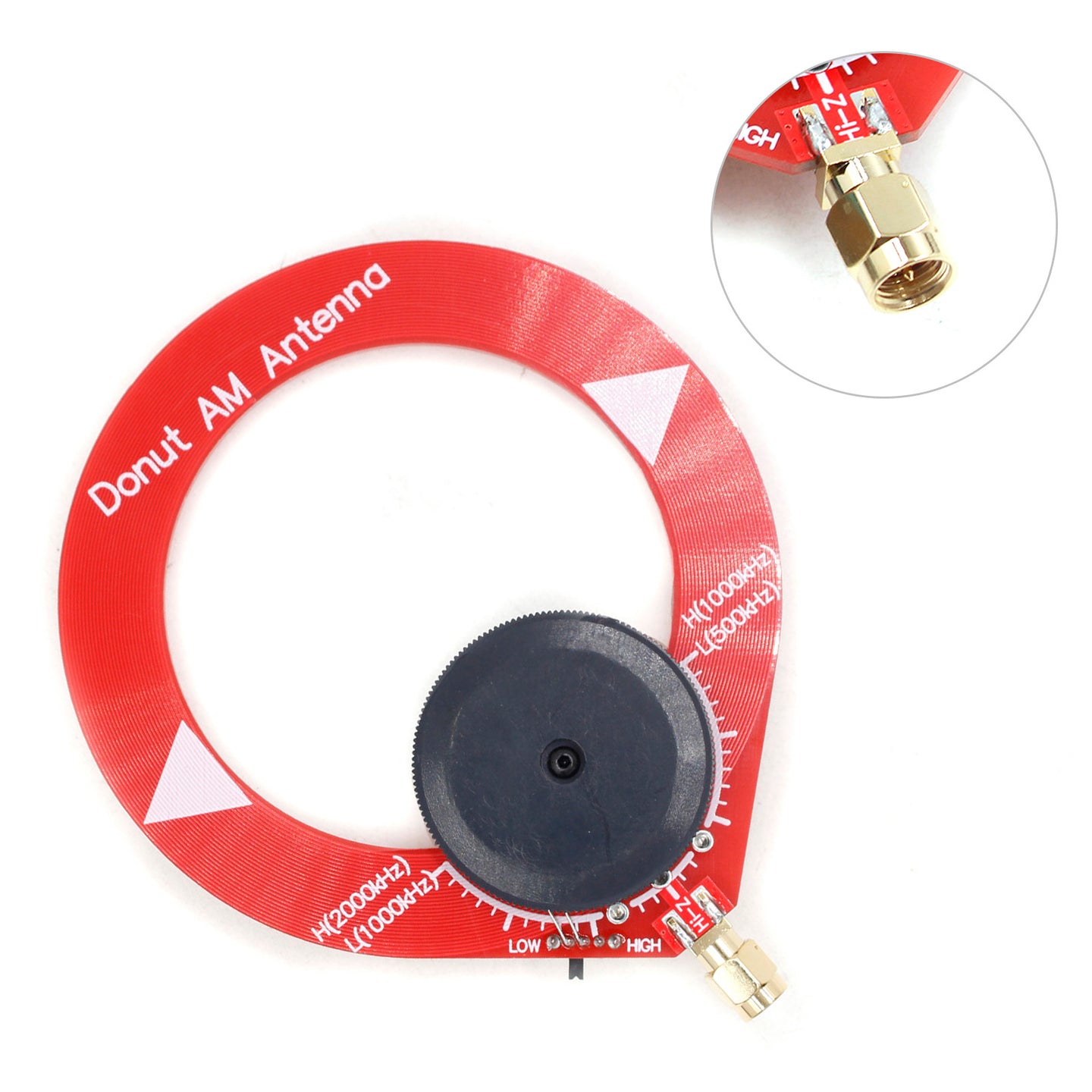 Donut Red AM MW HF Antenna Mini Loop Antenna for Malahiteam DSP DSP2 Receiver