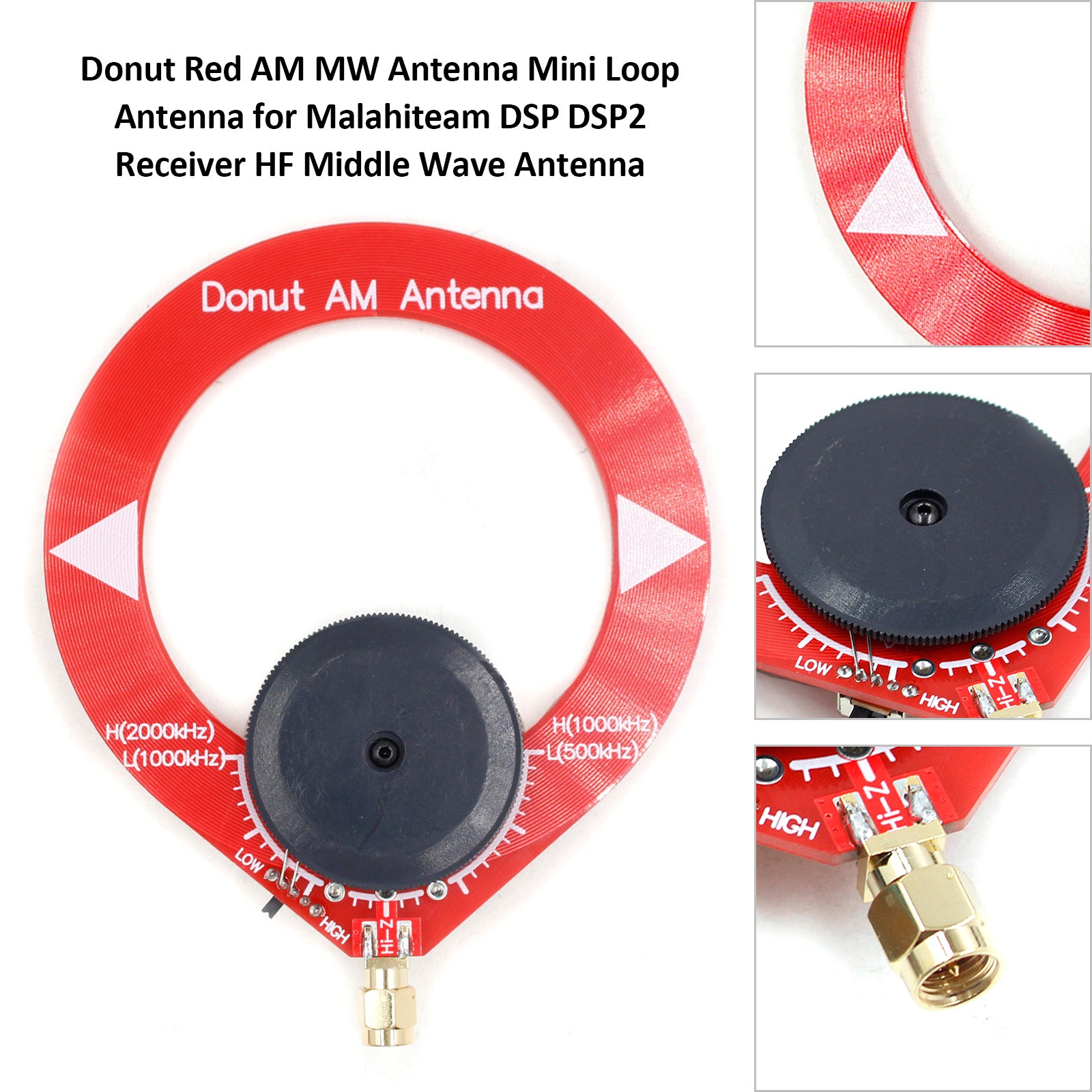 Donut Red AM MW HF Antenna Mini Loop Antenna for Malahiteam DSP DSP2 Receiver