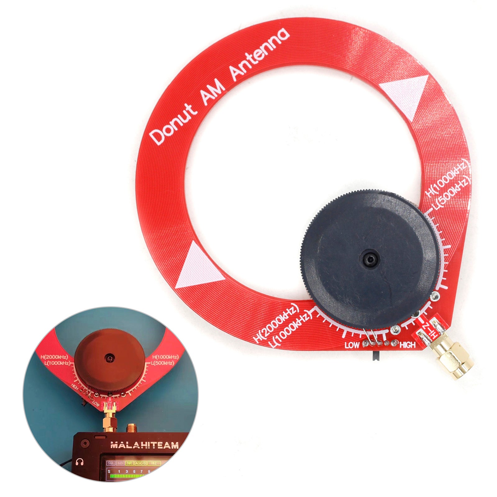 Donut Red AM MW HF Antenna Mini Loop Antenna for Malahiteam DSP DSP2 Receiver