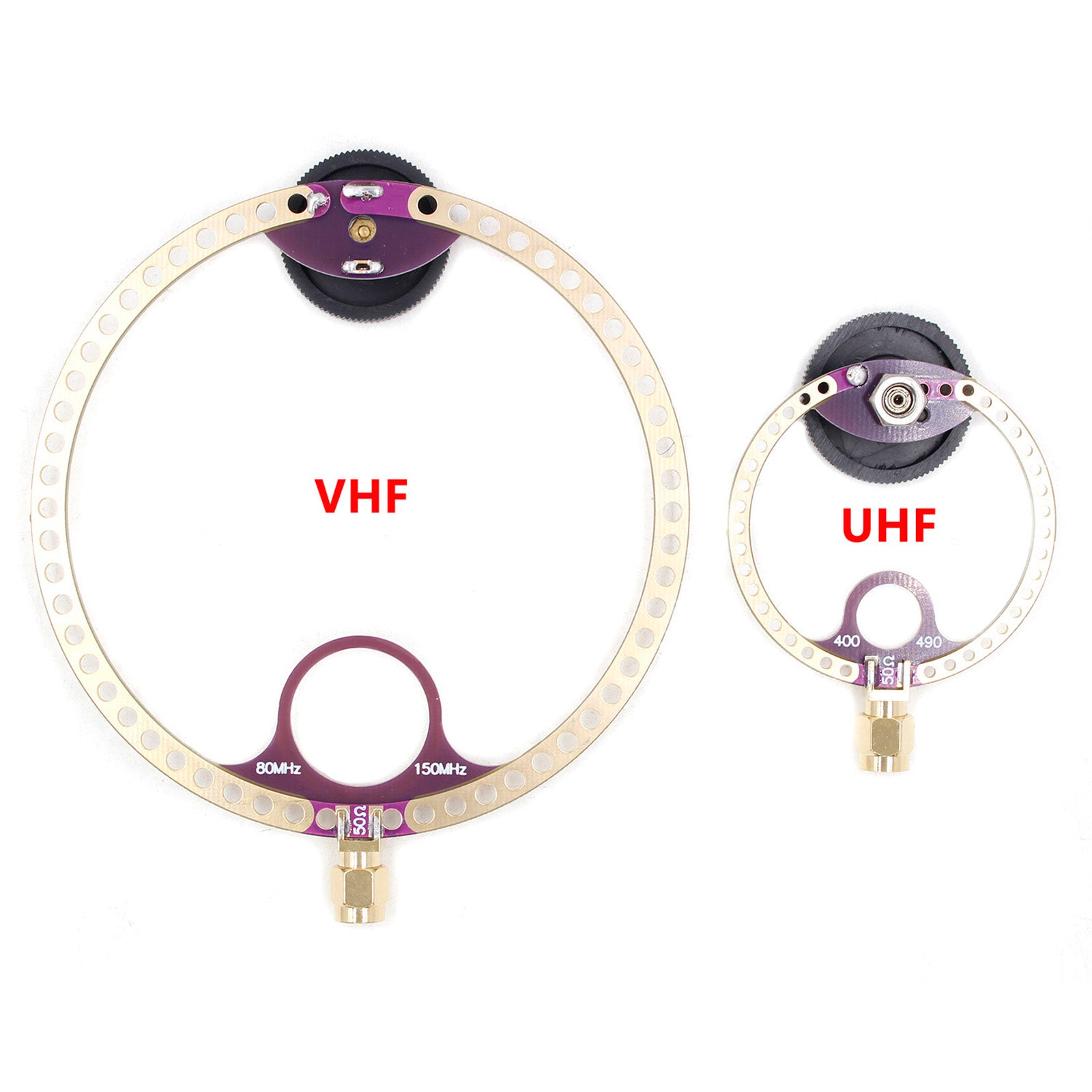 2 PCS Donut VHF UHF FM Mini Loop Antenna 400M-470MHz 80M-150MHz SMA Loop Antenna