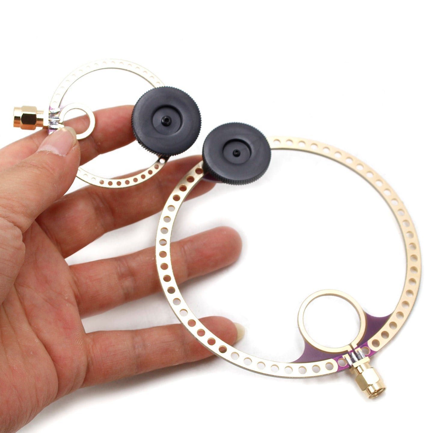 2 PCS Donut VHF UHF FM Mini Loop Antenna 400M-470MHz 80M-150MHz SMA Loop Antenna