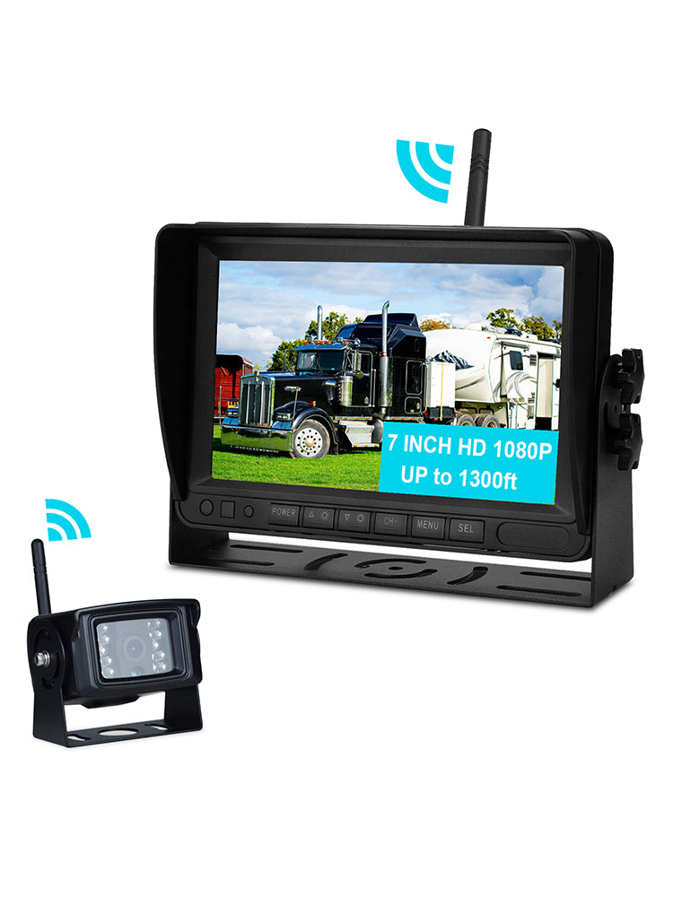 7inch Display AHD 1080P Wireless 1CH Rear View Backup Camera Kit for Truck Trailer