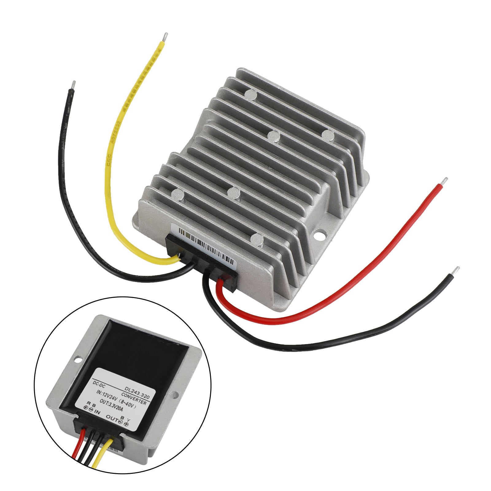 DC Voltage Regulator Buck Converter DC 12/24V To 3.3V 20A 66W Step Down Reducer