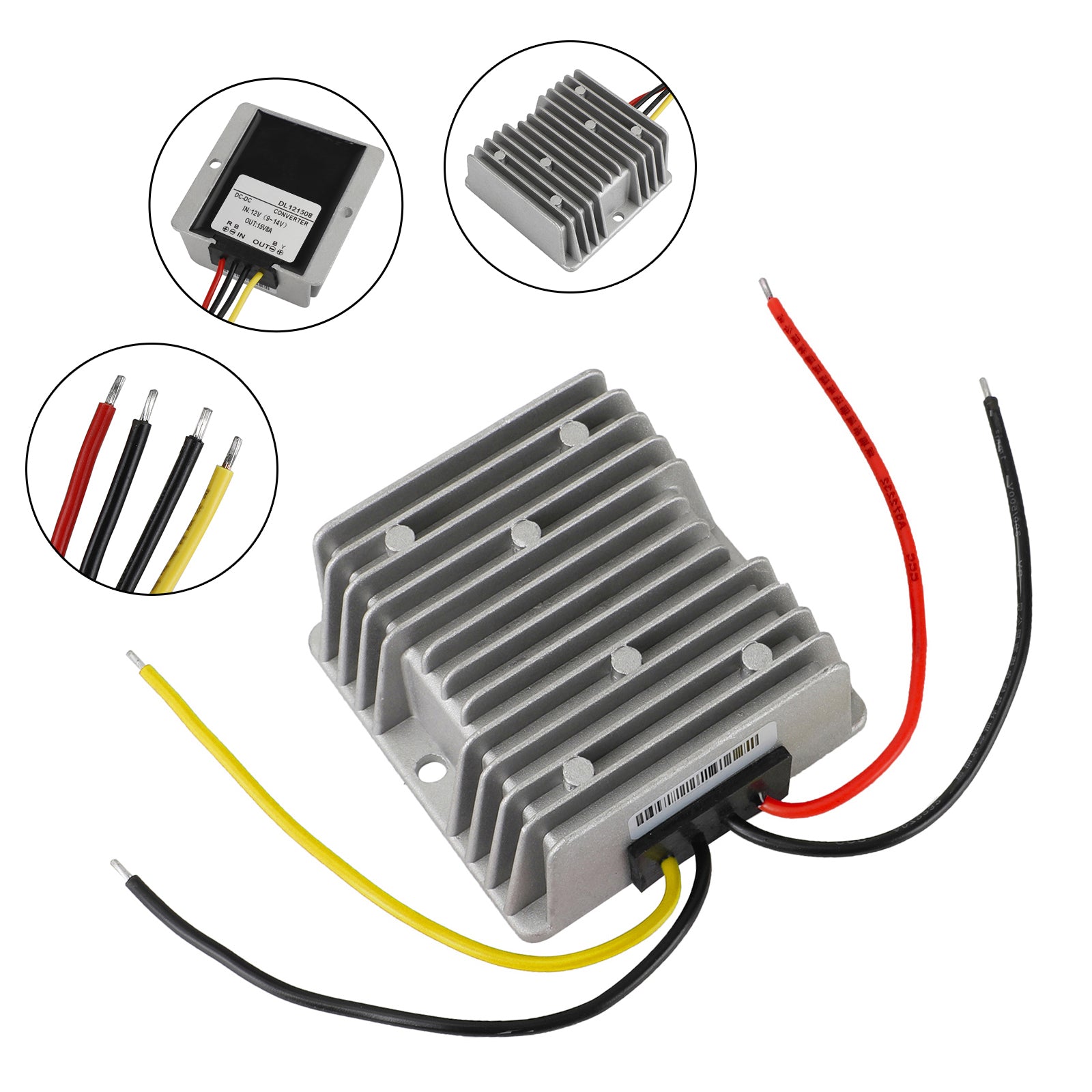Waterproof DC/DC Converter Regulator 12V Step Up to 15V 8A 120W