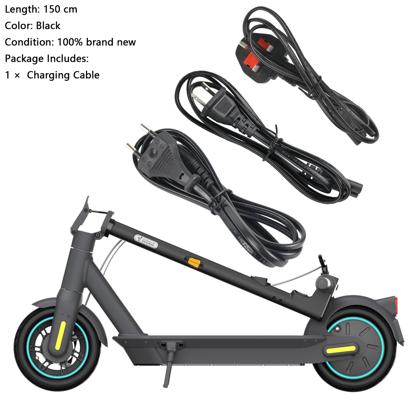 Charging Cable for Segway Ninebot MAX Electric Scooter G2/G30/G30P/P65/P100S