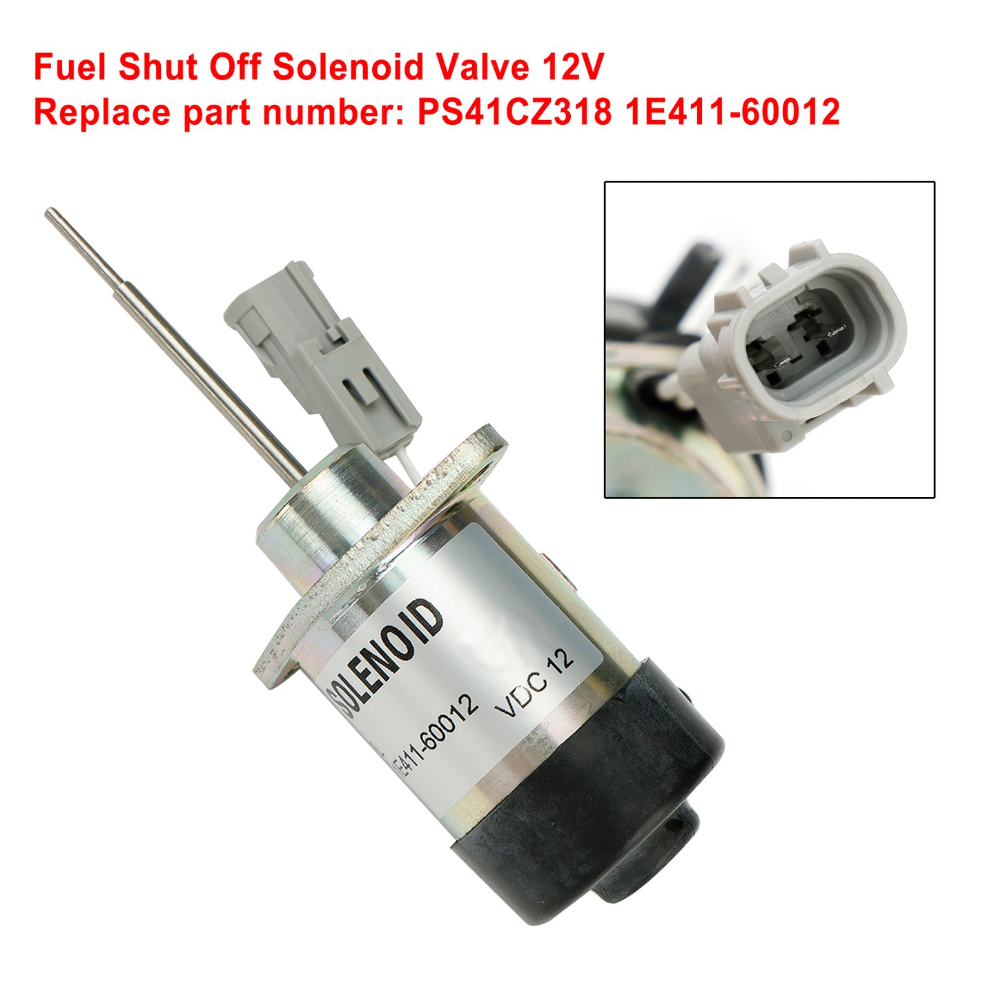 Fuel Shut Off Solenoid PS41CZ318 1E411-60012 For Kubota 325 Engine D902 Z482