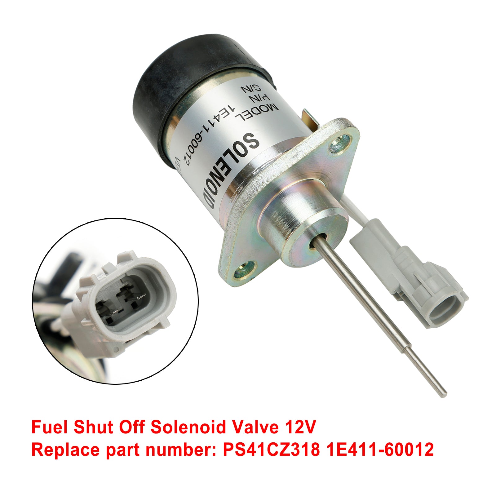 Fuel Shut Off Solenoid PS41CZ318 1E411-60012 For Kubota 325 Engine D902 Z482