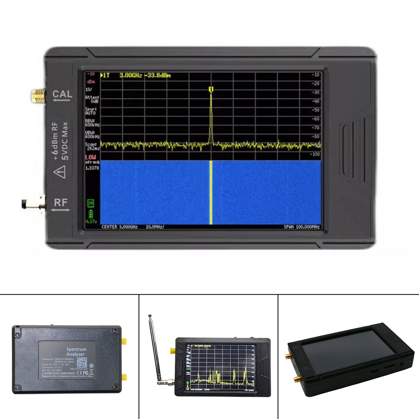 Handheld Spectrum Analyzer For TinySA ULTRA 3.95" Touch Screen+Battery