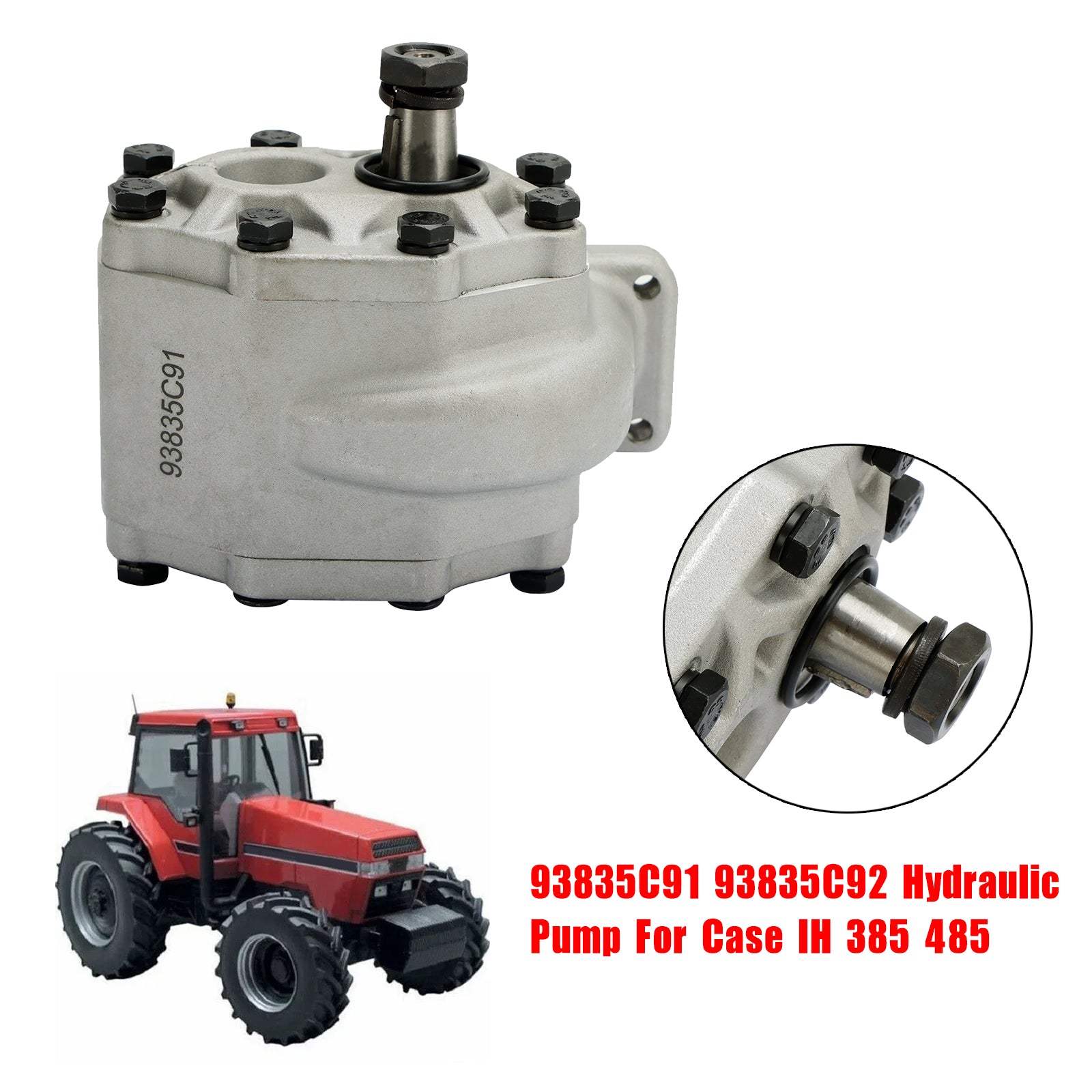 Hydraulic Pump for Case IH 85 & 95 Series, 3200, 4200, Replaces 93835C91, Fits McCormick