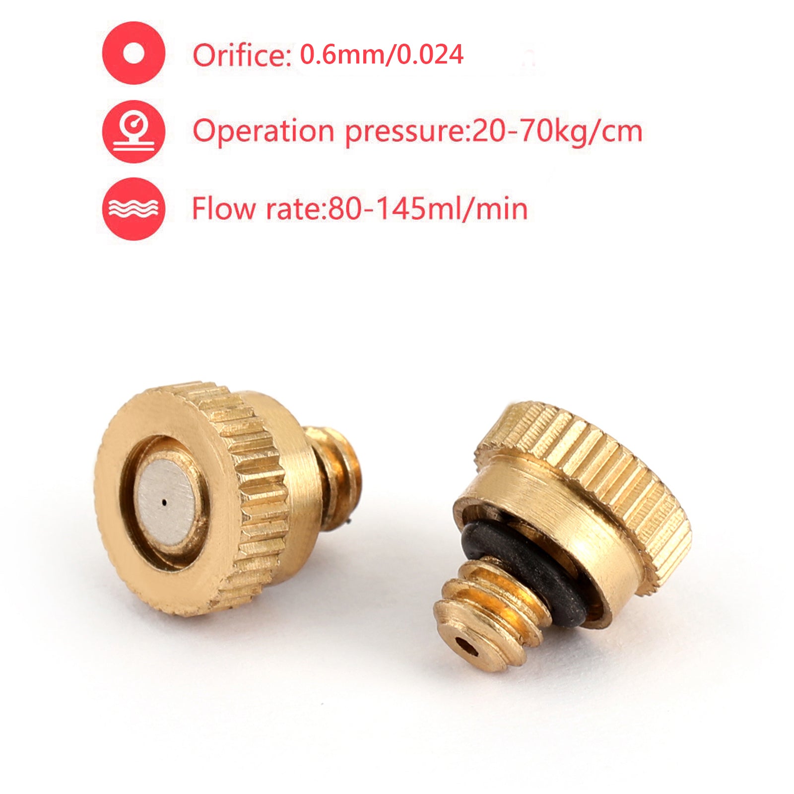 Areyourshop 10X Brass Misting Nozzles Water Mister Sprinkle For Cooling System 0.024" 10/24 UNC