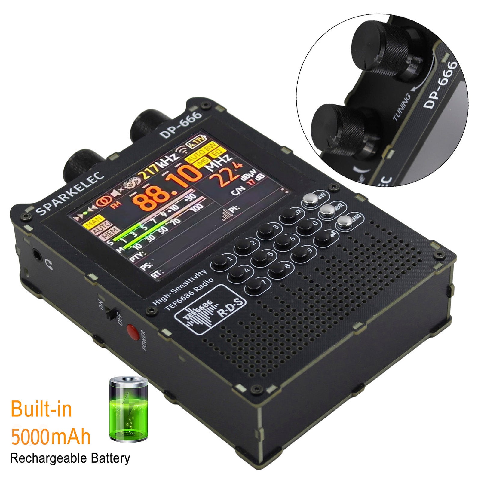 TEF6686 DSP Radio DP-666 High Sensitivity Full Band FM AM LW MW Shortwave Radio