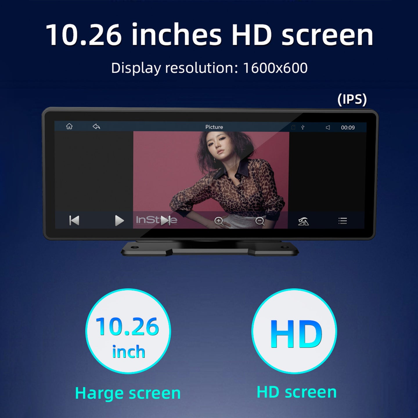 10.26inch Wireless Carplay Bluetooth Stereo Radio FM Car MP5 Player + 4 LED Camera