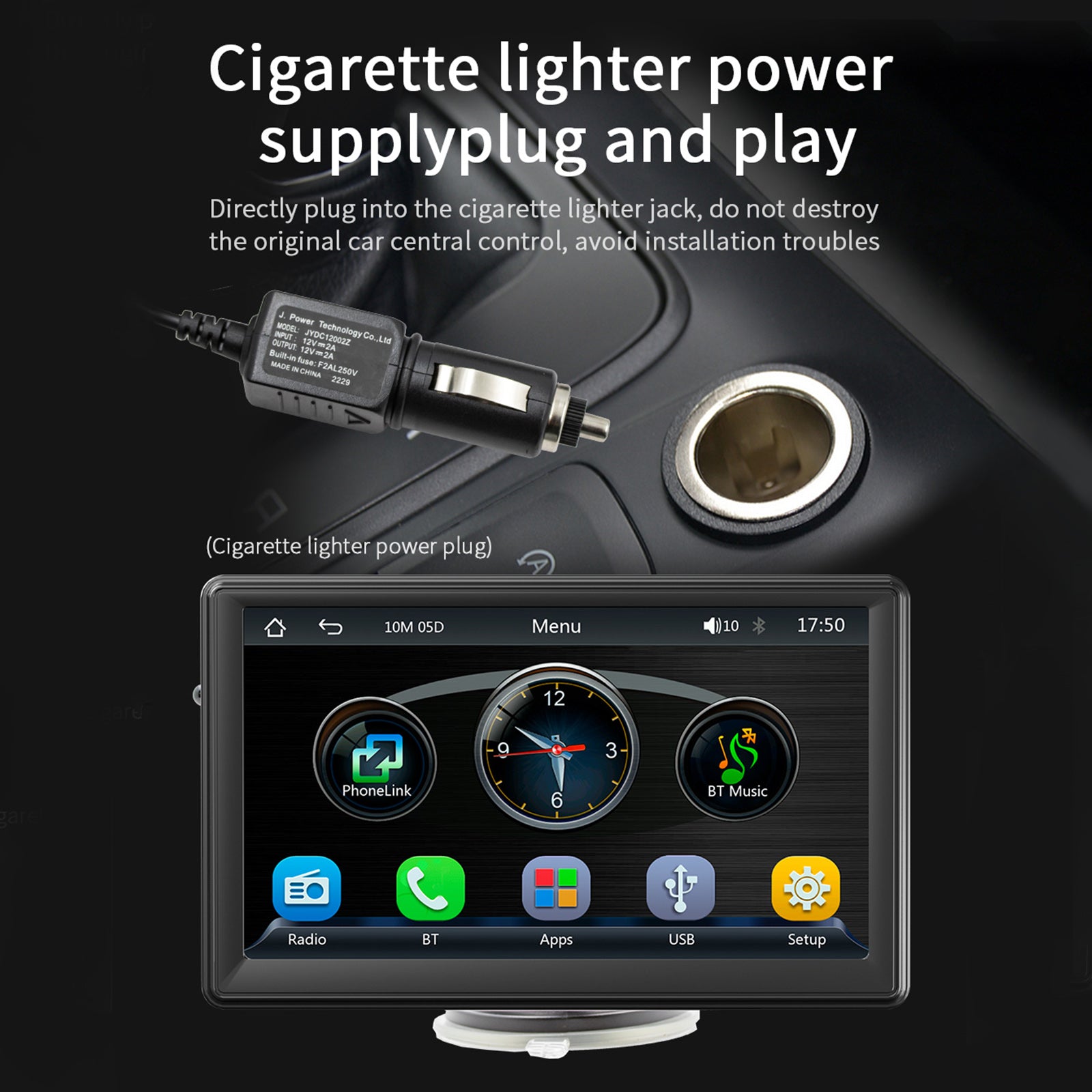 7inch Portable Wireless Carplay Car MP5 Player Bluetooth Stereo Radio 4 LED Camera