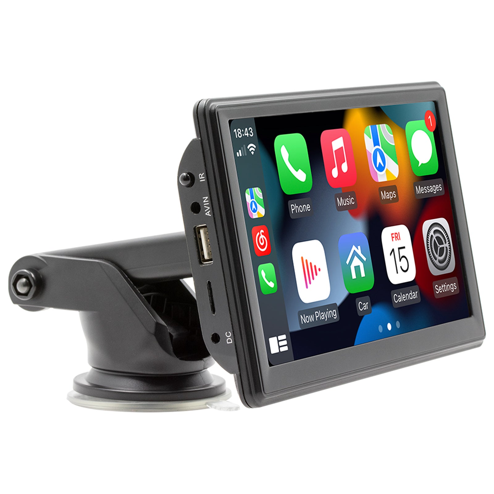 7inch Portable Wireless Carplay Car MP5 Player Bluetooth Stereo Radio 4 LED Camera