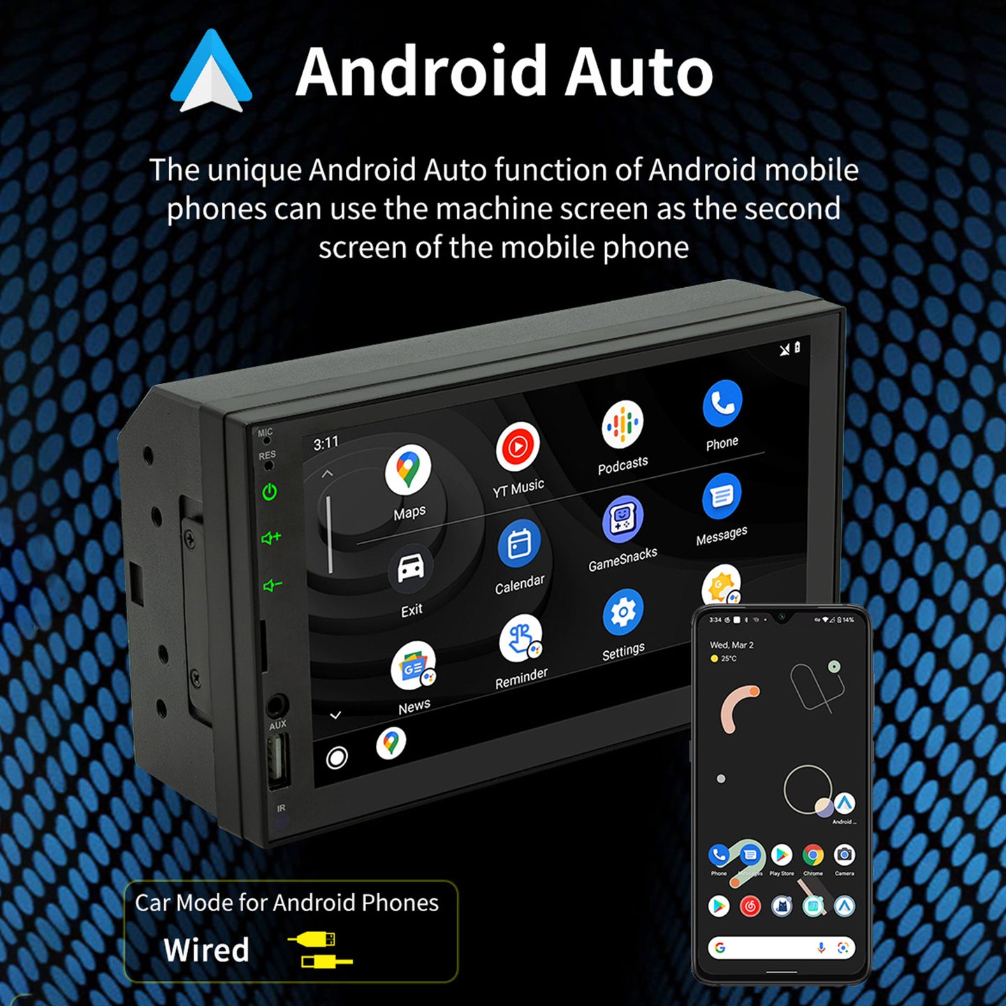 7inch Wired Carplay Car MP5 Player Bluetooth MP3 Car Card Radio+ 4 LED Camera