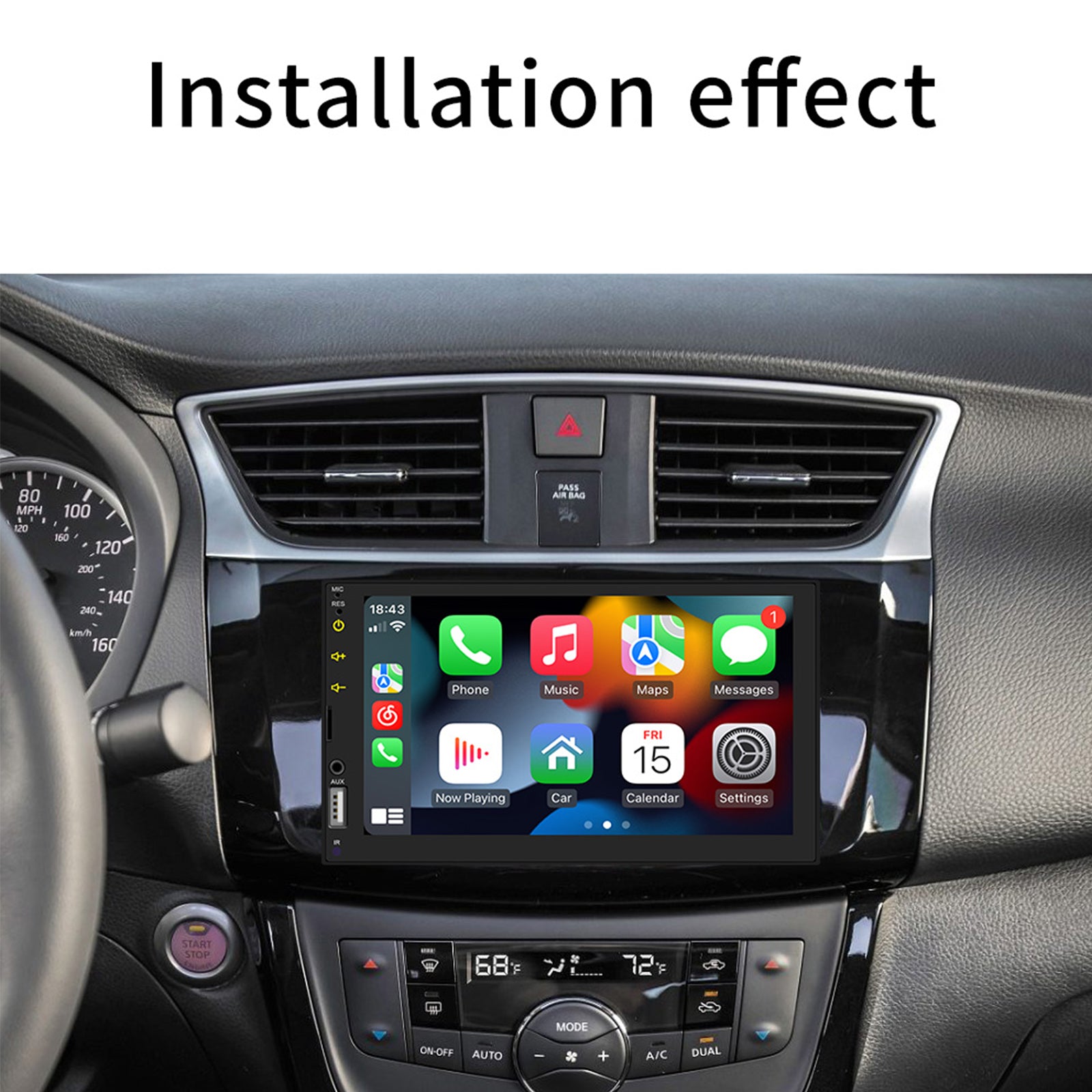 7inch Wired Carplay Car MP5 Player Bluetooth MP3 Car Card Radio+ 4 LED Camera