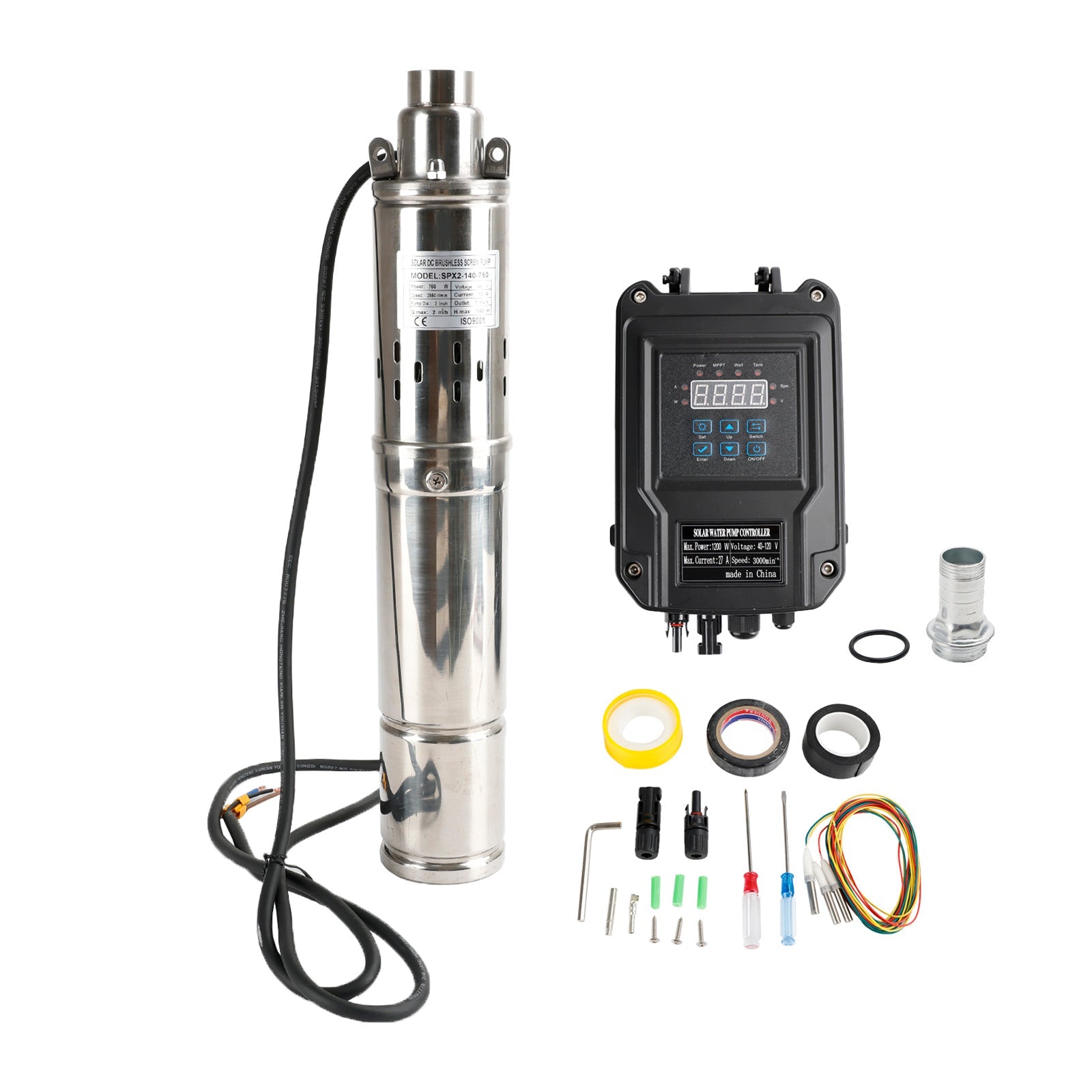 Off-Grid 3inch Solar Pump â€?48V 750W Submersible for Deep Wells