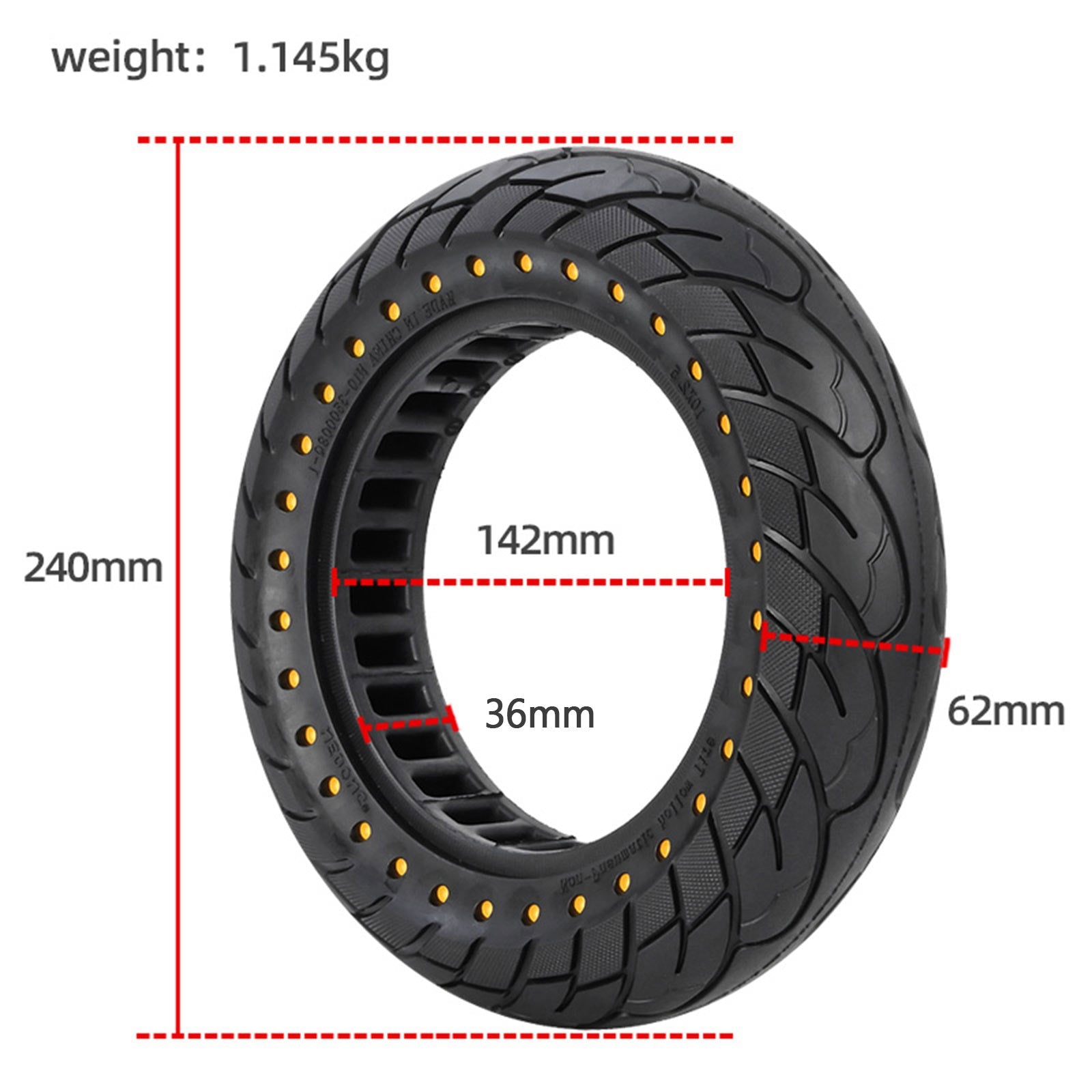 10x2.5 Solid Honeycomb Tire 60/70-6.5 for KUGOO M4 Replace (Copy)