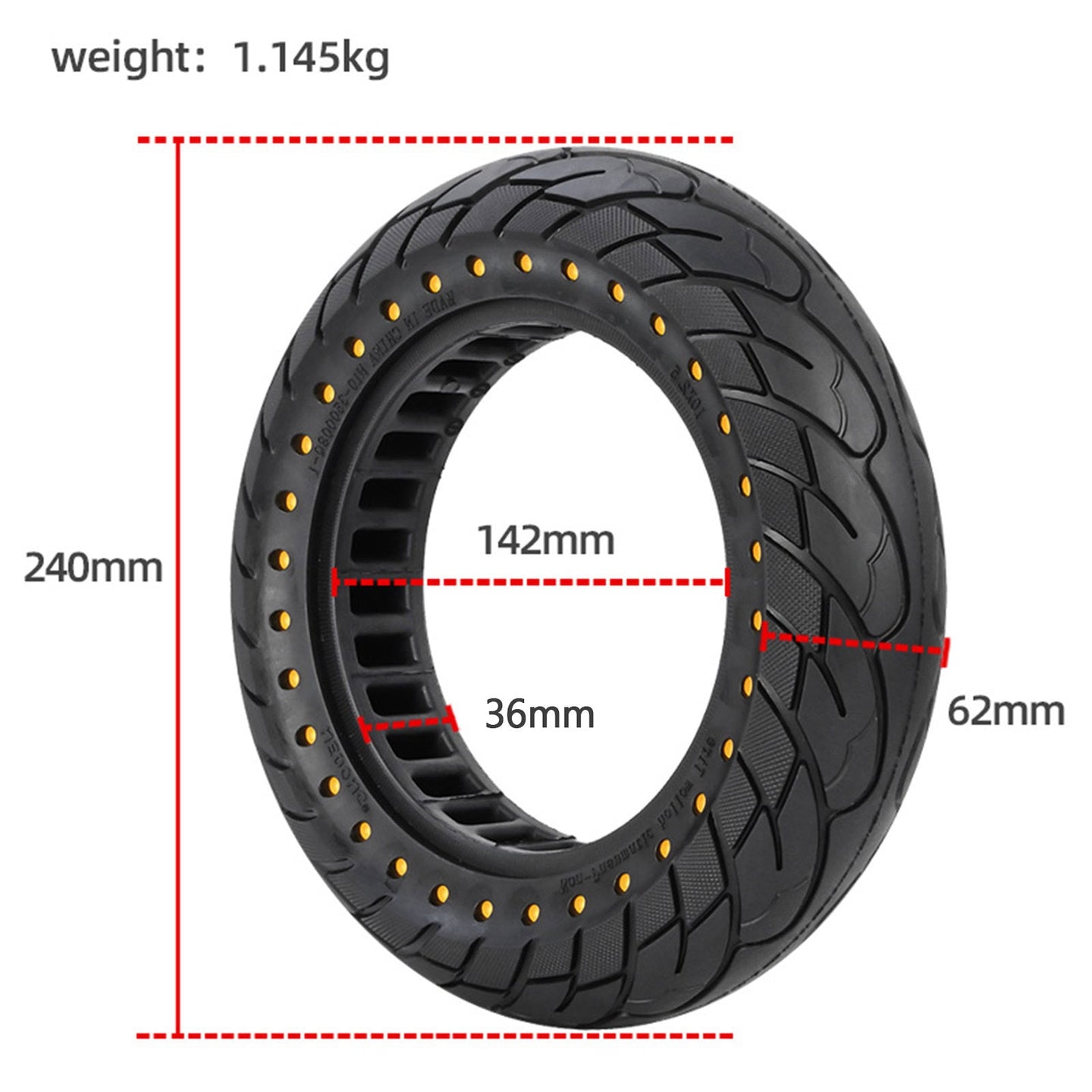 10x2.5 Solid Honeycomb Tire 60/70-6.5 for KUGOO M4 Replace (Copy)